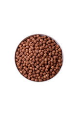 Cereal chocolate corn balls in a bowl