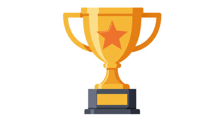 Isolated Golden Trophy with Star