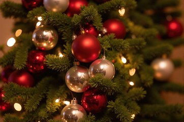 Fototapeta premium A fashionable woman in her 40s with a bob haircut smirks while reading from her tablet, dressed in a pinstripe blazer and silk camisole. A branded perfume box rests on a mirrored table. Moody, high-co