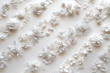 Elegant White Floral Lace Appliqu s for Wedding Dresses and Bridal Designs