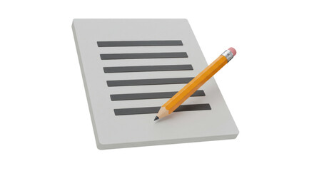 Isolated Notepad and Pencil