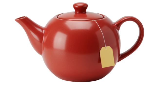 Isolated Red Teapot