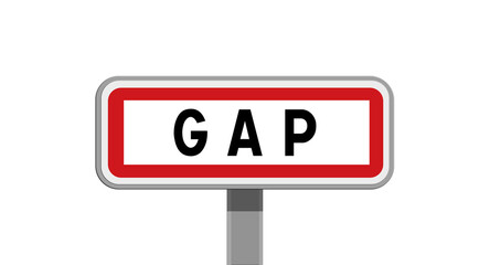 Panneau sur poteau de Gap, Hautes-Alpes, Provence-Alpes-Côte d'Azur