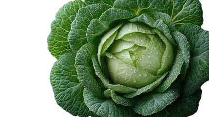Fototapeta premium Cabbage: A close-up studio shot highlights a fresh, healthy cabbage, revealing its intricate, textured leaves and refreshing aesthetic details.