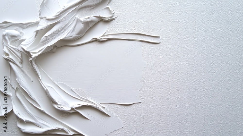 Poster creative white texture application on canvas artistic studio visual art minimalist environment close
