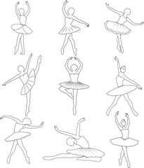 Ballerina Line Art, Ballet Dancer, Ballerina Outline