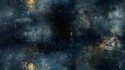 Obraz premium A deep textured abstract design with a mix of blues and golds.