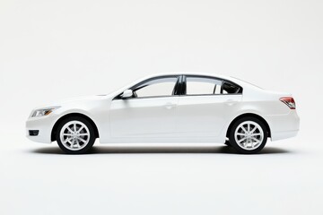 A white sedan captured in a clean studio setting