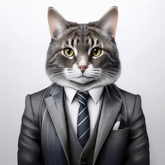 Cat in Suit and Tie