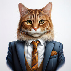 Cat in Suit and Tie
