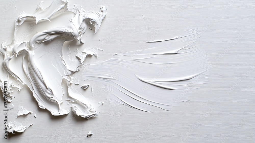 Poster artistic application of white paint on texture studio space artistic creation minimalist design
