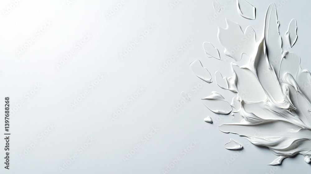 Aufkleber artistic expression with white paint on canvas studio setup abstract texture minimalist style