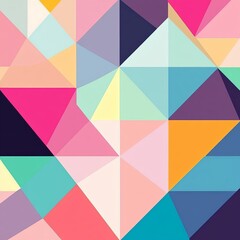 Geometric Abstract Art A Colorful Mosaic of Triangles Creating a Modern Aesthetic