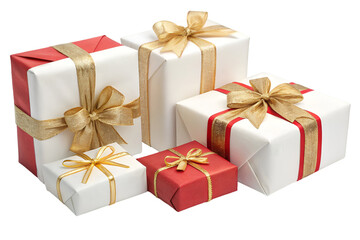  gift box for Christmas, birthday or valentines on transparent background 