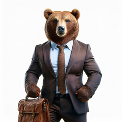Funny Bear in Business Suit