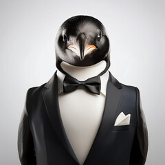 Funny Penguin in Tuxedo
