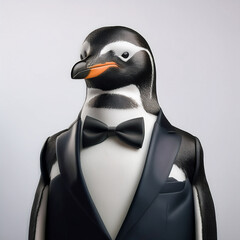 Funny Penguin in Tuxedo