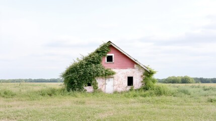 Obraz premium Abandoned Farmhouse in a Field