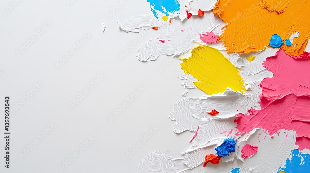 Aufkleber vibrant abstract art creation on white background studio environment close-up view colorful palette