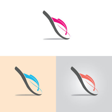 sliper logo design in vector EPS decoration, old, feet, japan, vintage, sandal, outdoor, tokyo, flora, beauty, petal, bali, leaf, natural, green, flower, relax, spa, flip-flop, fresh, illustration, ve