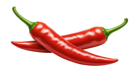 Isolated Two Red Chili Peppers