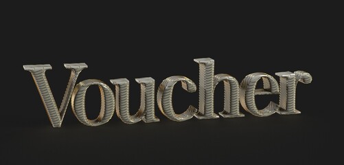 High-quality 3D render of a gold voucher. Perfect for luxury brands and promotions.