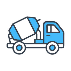 Fototapeta premium Cement Mixer Truck Indicating Construction Logistics Icon Design