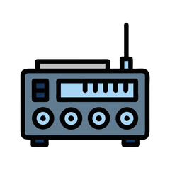 Radio Transmitter with Dials Representing Communication Icon Design