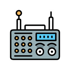 Radio Transmitter with Dials Representing Communication Icon Design