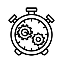 Obraz premium Stopwatch with Gear Inside Representing Time Efficiency Icon Design