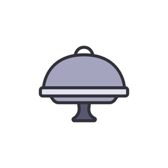 Food tray colored icons, minimalist vector illustration ,simple transparent graphic element .Isolated on white background