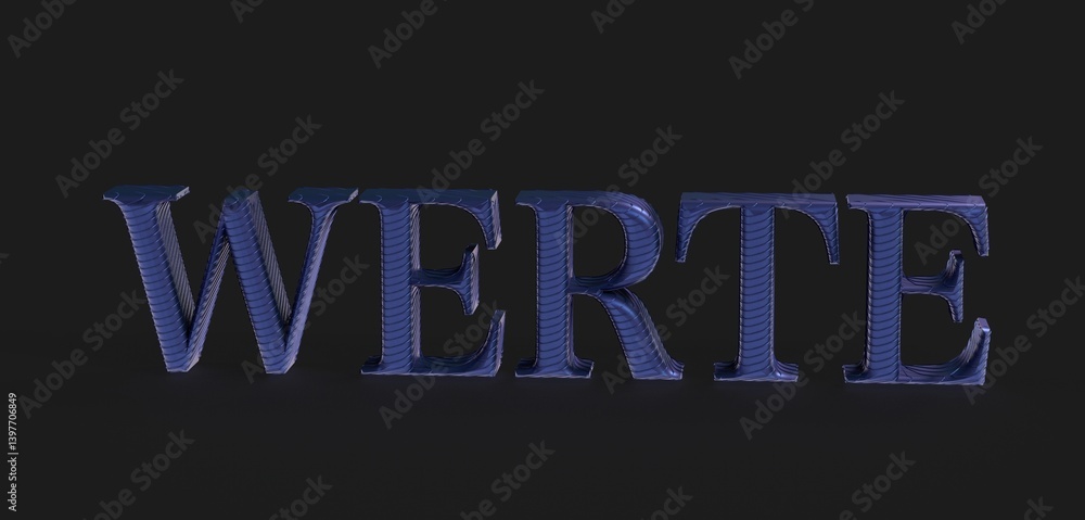 Fototapete high-quality 3d rendering of the german word 'werte' (values), perfect for concepts related to ethic