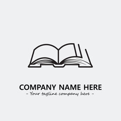 Book illustration black and white for logo company vector image

