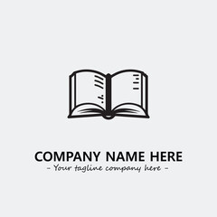 Book illustration black and white for logo company vector image
