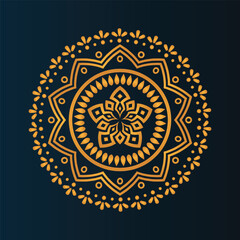 luxury ornamental mandala design background in gold color