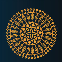 luxury ornamental mandala design background in gold color