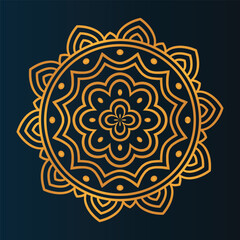 luxury ornamental mandala design background in gold color