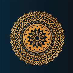 luxury ornamental mandala design background in gold color