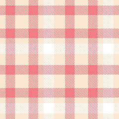 Neon off white Seamless Tartan with Pale blush pink accents Textile Design
