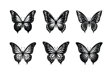 butterfly open vector art silhouette