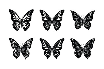 butterfly open vector art silhouette
