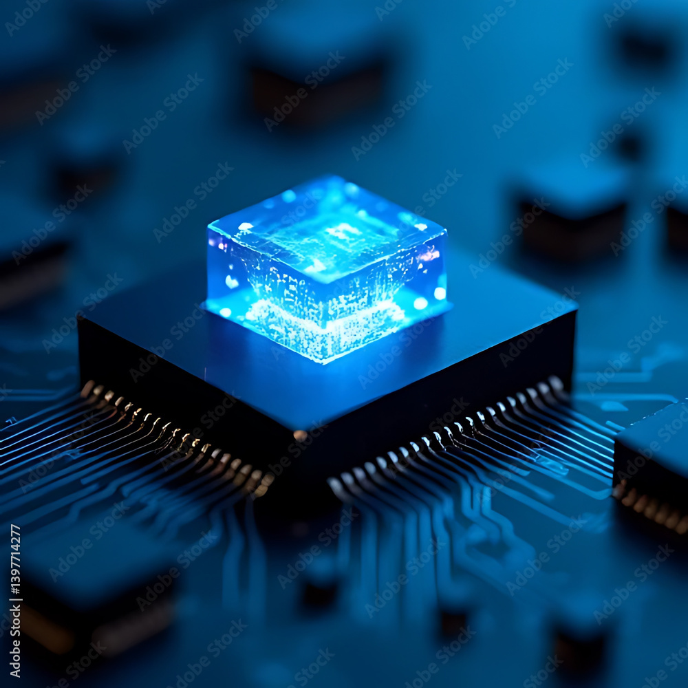 Aufkleber innovative technology advancements in microchip design high-tech lab digital artwork close-up view