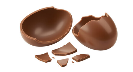 Isolated Broken Chocolate Egg