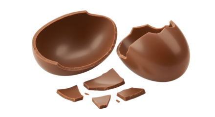 Isolated Broken Chocolate Egg