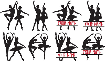 Couple Ballet Dancing, Ballerina Monogram, Ballet Dancer © TrangNBVN