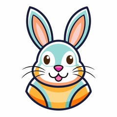Easter Bunny Icon with white background   happy easter vector for digital free vector download 