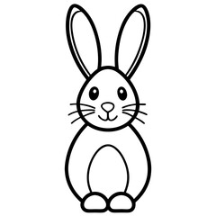 Fototapeta premium Easter Bunny Icon with white background happy easter vector for digital free vector download 