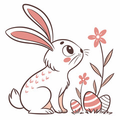 Obraz premium Bunny Ears Headband with white background happy easter vector for digital free vector download 