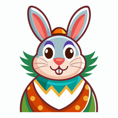 Obraz premium Easter Bunny Icon with white background happy easter vector for digital free vector download 