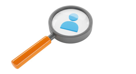 Isolated Magnifying Glass with Person Icon